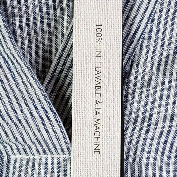 Tahari Dress Women's Plus Size 1X Blue Striped Linen Resort Lagenlook SS New - Picture 10 of 11